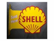 "plaque shell 2 faces potence tole huile essence deco
