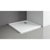Schulte - Receveur de douche acrylique, carré, extra plat, à poser ou à encastrer, avec pieds 100 x 100 x 3,5 cm
