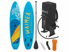 Stand up paddle gonflable waimea antidérapant 320 x 76 x 15 cm bleu [in.tec]