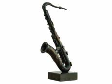 Statue saxophone noir avec effet rouillé h62 cm - song