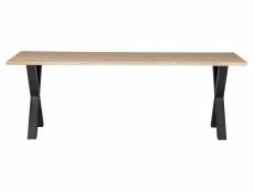 Table à manger 220 cm - table de cuisine 8 personnes en bois de chêne - a-pieds - tablo WOOOD TABLO