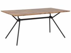 Table à manger effet bois foncé et noire 160 x 90 cm amsterdam 237043