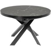 Table à manger ronde extensible coloris noir / gris
