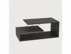 Table basse design à 3 plateaux loiria noir et gris foncé