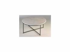 Table basse plateau rond marbre cycles