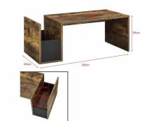 Table basse pour salon meuble stylé avec compartiment de stockage 90 cm brun noir helloshop26 03_0006167