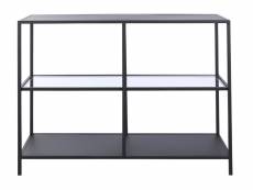 Table console en verre et métal coloris noir - longueur 100 x profondeur 35 x hauteur 80 cm