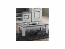 Table de salon 120 cm couleur chêne clair et gris