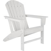 TECTAKE Chaise de jardin extérieur JOAN fauteuil de jardin design forme ergonomique résistant aux intempéries – blanc