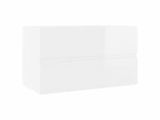 Vidaxl armoire d'évier blanc brillant 80x38,5x45 cm aggloméré 804752