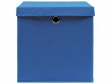 Vidaxl boîtes de rangement avec couvercle 10 pcs bleu