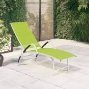 Vidaxl - Chaise longue Textilène et aluminium Vert
