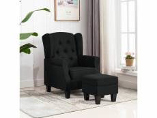 Vidaxl fauteuil avec repose-pied noir tissu 320153