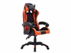 Vidaxl fauteuil de jeux vidéo avec led rvb orange