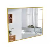 70x50cm Miroir slle de bain avec cadre or en aluminium