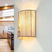Applique murale d'intérieur Alice au design Loft Up&Down 2 lumières avec motif bois brun E27 - Optique du bois - Aspect Bois