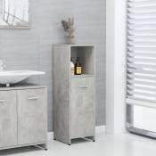 Armoire de salle de bain Gris béton 30x30x95 cm Aggloméré Vidaxl Concrete grey