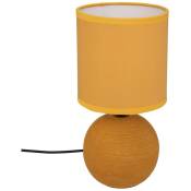 Atmosphera - Lampe céramique Timéo jaune moutarde