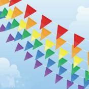 Banderole multicolore 100 m 150 fanions en nylon pour décoration de mariage, anniversaire