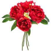 Bouquet de 4 pivoines articielles rouge H30cm Atmosphera