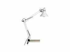 Brilliant lampe de bureau a fixation "serre joint" hobby e27 - blanc