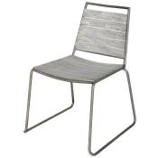 Capaldo - Chaise en pierre de fer 2pcs acier et bois