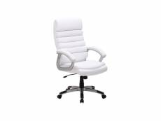 Chaise de bureau à roulettes - q087 - 66 x 50 x 115 cm - blanc