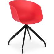 Chaise de bureau tapissée avec accoudoirs - Chaise de bureau design noire - Jodie - Joan Rouge