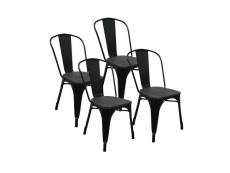 Chaises de salle à manger gaston noir métal style