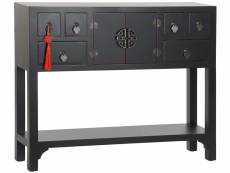 Console table console en bois de sapin et mdf coloris noir - longueur 95 x profondeur 25 x hauteur 79 cm
