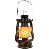 Crea - Lampe ouragan lanterne vintage rechargeable Lampe de table sans fil Lampe à flamme led Veilleuse extérieure Lampe de camping rétro à intensité