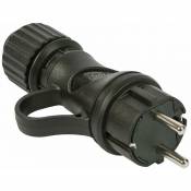 Creative Cables - Fiche Schuko noire avec bague 16A 250V IP44 pour Système eiva | Noir - Noir