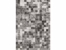 Egee - tapis à empiècement patchwork gris 080 x 150