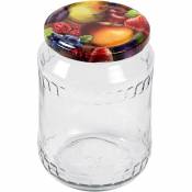 Emsy - bouchon à vis facette en verre 720ml avec couvercle 82mm TO décor fruits