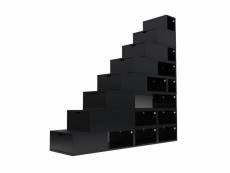 Escalier cube de rangement hauteur 200 cm noir ESC200-N