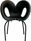 Fauteuil empilable Ripple chair / Polypropylène & pieds métal - Moroso noir en plastique