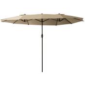 Fishtec - Parasol Ovale xxl 372 x 200 cm - Manivelle - Pour Jardin et Terrasse