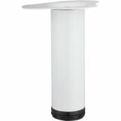 Hettich - Pied table basse cylindrique réglable acier époxy blanc