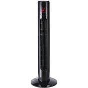 HOMCOM Ventilateur colonne tour oscillant silencieux 45 W avec télécommande écran affichage minuterie 3 modes 3 vitesses 32L x 32l x 96H cm noir