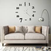 Horloge murale 3D Design moderne 100 cm xxl Noir -