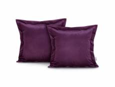 Housse d'oreiller décorative velvet violet velours 50x70 ameliahome