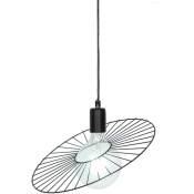Lampe de plafond suspension design sphère en métal noir E27 compatible LED
