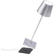 Lampe de table led Poldina Pro Silver Leaf, rechargeable et dimmable