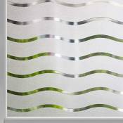 Linghhang - 2 × (45x100cm) Film de fenêtre intimité mat autocollant de fenêtre autocollant statique adhésif Film de verre opaque motif de vague