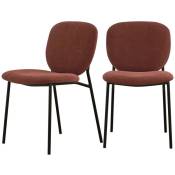 Lot de 2 chaises en tissu et métal - Dalby - Couleur - Rouille Drawer