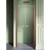Otitec - Porte de douche battante 90 cm cuivre brossé