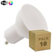 Pack 10 Ampoules led Intelligentes GU10 5W 300 lm Wifi rgbw Dimmable rgbw