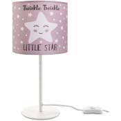 Paco Home - Lampe pour enfants Lampe de table Chambre d'enfant Lampe à motif étoile, E14 Blanc, Rose (Ø18 cm)