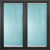 Paire de vitrages droits en étamine unie Bleu Paon 70x200 cm - Bleu Paon