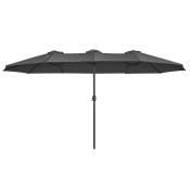 Parasol double 460 x 270 cm ombrelle protection upf